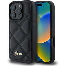 Guess PU Leather Quilted kryt pro iPhone 16 Pro černý