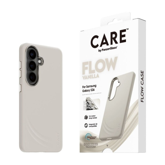 PanzerGlass® CARE Flow Qi kryt Samsung Galaxy S26 Vannila