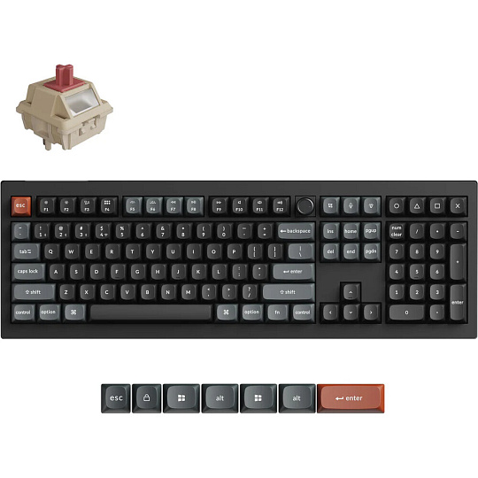 Keychron V6 Ultra 8K Keychron Silk POM Red bezdrátová herní klávesnice (US) černá