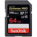 SanDisk SDXC karta 64GB Extreme PRO (R:170/W:90 MB/s, Class 10, UHS-I U3 V30)