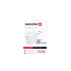 Swissten síťový adaptér  GaN 2x USB-C + 1x USB 70W