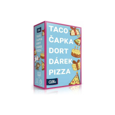 Desková hra Taco, čapka, dort, dárek, pizza