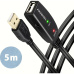 AXAGON ADR205 USB-A/USB-A prodlužovací kabel 5m černý