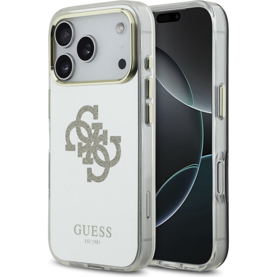 Guess PC/TPU Mirror 4G Glitter Logo MagSafe kryt iPhone 17 Pro Max zlatý Guess PC/TPU Mirror 4G Glitter Logo MagSafe kryt iPhone 17 Pro Max zlatý