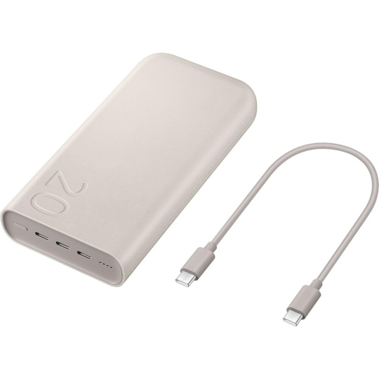 Samsung FastCharge powerbanka 3x USB-C, 45W, 20000mAh béžová