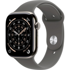 Apple Watch Series 11 Cellular (46mm) Přírodní titan se skálově šedým sportovním řemínkem M/L