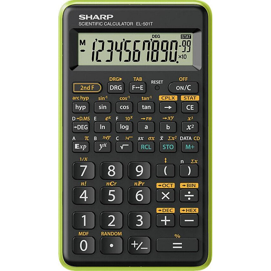 SHARP kalkulačka - EL-501T - zelená (balení blister)