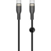 FIXED opletený kabel USB-C/USB-C (PD), 2m, USB 2.0, 100W, černý