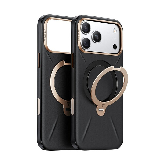 Torras Ostand Q3 VegSkin MagSafe kryt iPhone 17 Pro obsidian black Torras Ostand Q3 VegSkin MagSafe kryt iPhone 17 Pro obsidian black