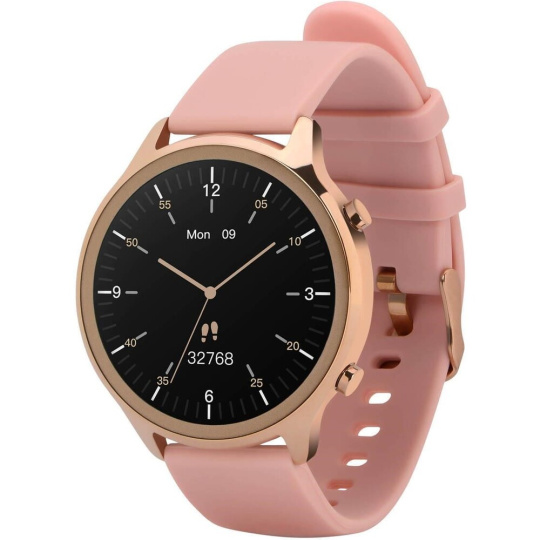 Garett Smartwatch Veronica zlatá, růžový řemínek