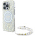 Guess IML Flowers Allover Strap MagSafe kryt iPhone 16 Pro Max bílý