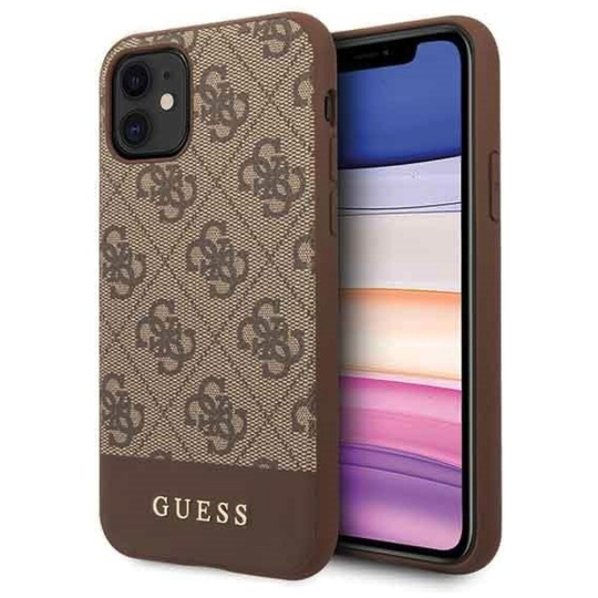 Guess 4G Stripe kryt iPhone 11 hnědý