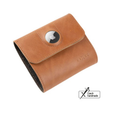 FIXED Classic Wallet for AirTag Kožená peněženka z pravé hovězí kůže hnědá