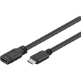 PremiumCord USB-C/USB-C prodlužovací kabel 1m černý