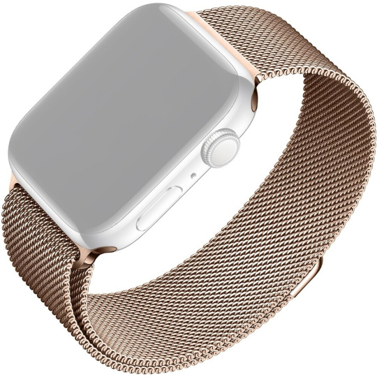 FIXED Mesh Strap síťový nerezový řemínek Apple Watch 38/40/41mm růžově zlatý