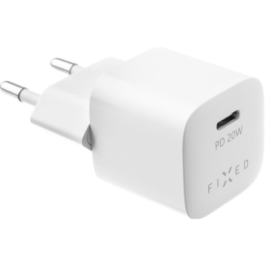 FIXED Mini nabíječka s USB-C výstupem a podporou PD 20W bílá