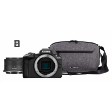 Canon EOS R50 černý + RF-S 18-45 IS STM + Bag + SD (Travel Kit) - poskozen obal