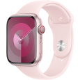 Apple Watch Series 9 Cellular 45mm Růžový hliník se světle růžovým sportovním řemínkem M/L