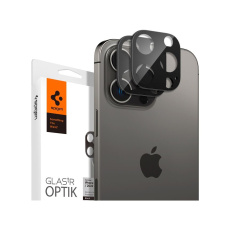 Spigen Glass tR Optik 2 Pack skla iPhone 16 Pro/16 Pro Max/15 Pro/15 Pro Max/14 Pro/14 Pro Max černá