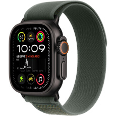 Apple Watch 49/44/45/46mm zelený trailový tah s černým titanem M/L