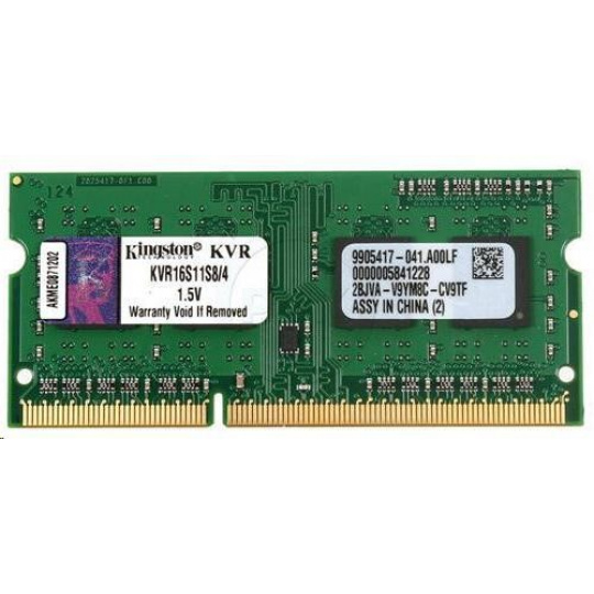 KINGSTON SODIMM DDR3 4GB 1600MT/s CL11 Non-ECC 1Rx8 VALUE RAM