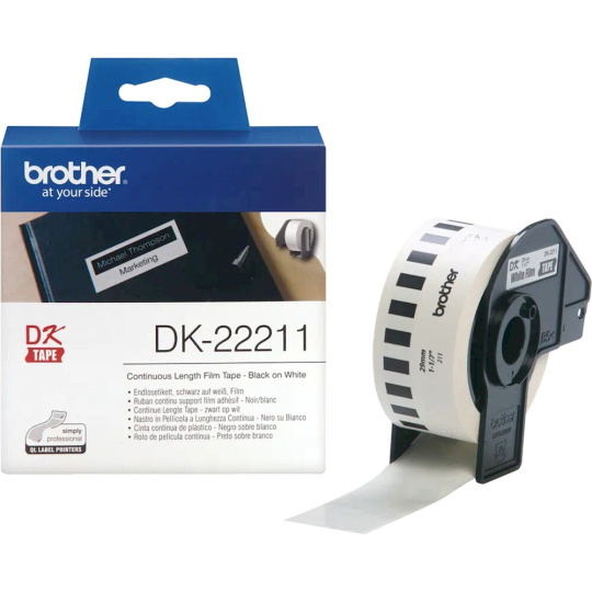 Brother DK-22211 filmová role černá na bílé 29 mm