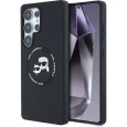 Karl Lagerfeld Liquid Silicone K&CH Heads MagSafe kryt Samsung Galaxy S25 Ultra černý