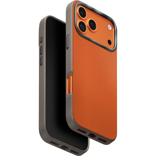 UNIQ Lyden DS Premium Leatherette MagClick MagSafe kryt iPhone 17 Pro Max Flame Orange