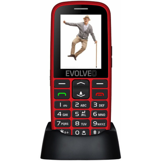 EVOLVEO EasyPhone EG s nabíjecím stojánkem červený