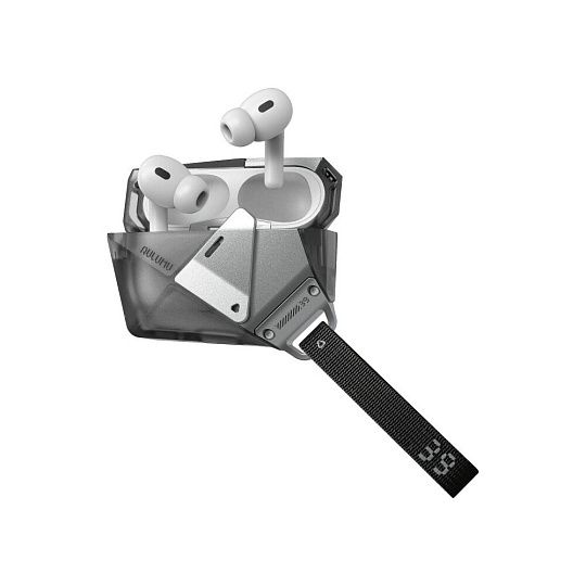 Aulumu A39 Geometric Case pouzdro AirPods Pro 3 Translucent Gray