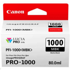 Canon CARTRIDGE PFI-1000MBK matná černá pro ImagePROGRAF PRO-1000 (1 600 str.)