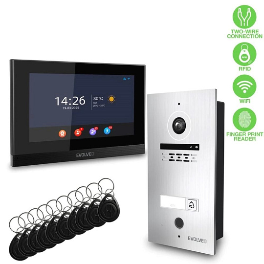 EVOLVEO DoorPhone ID-1, 2drátový videotelefon s RFID, otiskem prstu a podporou ONVIF kamer