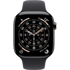 Apple Watch Series 11 Cellular (46mm) Břidlicově šedý titan s černým sportovním řemínkem M/L Apple Watch Series 11 Cellular (46mm) Břidlicově šedý titan s černým sportovním řemínkem M/L