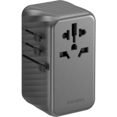 ENERGEA TravelWorld adaptér GaN120 s USB-C a USB-A porty šedý