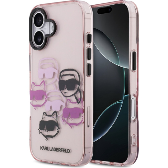 Karl Lagerfeld IML Multi K&CH Heads Zadní Kryt pro iPhone 17 růžový Karl Lagerfeld IML Multi K&CH Heads Zadní Kryt pro iPhone 17 růžový