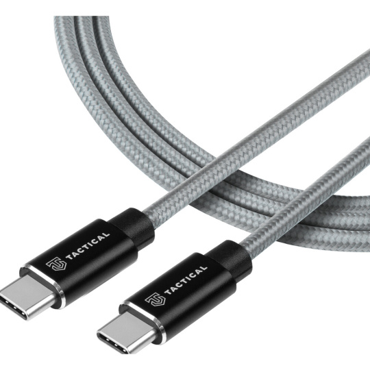 Tactical Fast Rope Aramid Cable USB-C/USB-C (100W 20V/5A) 2m šedý