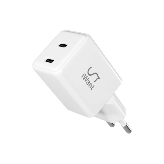 iWant 35W GaN síťová nabíječka bílá iWant 35W GaN síťová nabíječka bílá