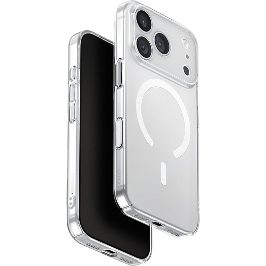 UNIQ Airsuit MagClick MagSafe kryt iPhone 17 Pro Glossy Clear/White
