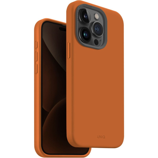 UNIQ Lino Hue MagClick ochranný kryt iPhone 15 Pro Sunset (oranžový)