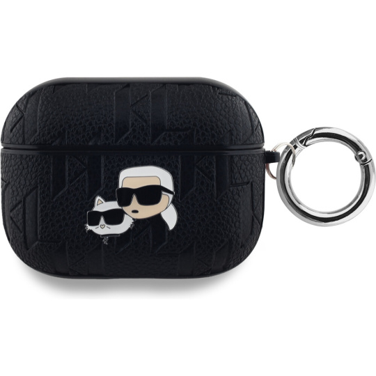 Karl Lagerfeld PU Embossed Karl and Choupette Heads pouzdro AirPods Pro černé