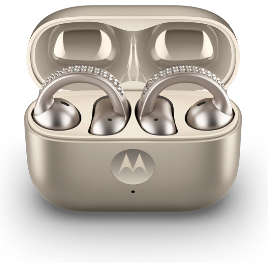 Motorola Moto Buds Loop (Sound By BOSE) bezdrátová sluchátka Swarovski crystals béžová
