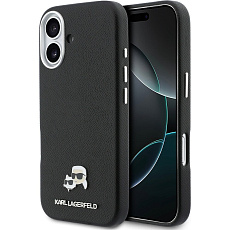 Karl Lagerfeld PU Karl and Choupette Heads Pins MagSafe kryt iPhone 17 černý