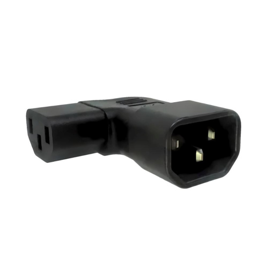 Adaptér úhlový na stranu IEC C13 na IEC C14 napětí 230V, 10A Adaptér úhlový na stranu IEC C13 na IEC C14 napětí 230V, 10A