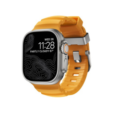 Nomad Rocky Point Band řemínek Apple Watch 49/45/44/42mm stříbrný/oranžový