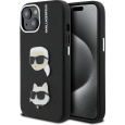 Karl Lagerfeld Grained PU K&CH Heads kryt iPhone 15 černý