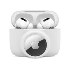 iWant AirPods Pro silikonové pouzdro s Airtag kapsou bílé