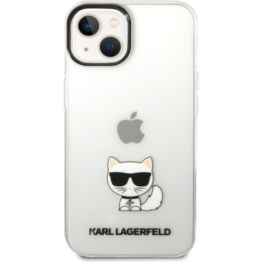 Karl Lagerfeld Choupette Logo kryt iPhone 14 Plus čirý