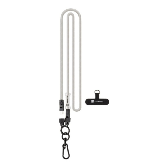 Tactical Wire Snake popruh s nabíjecím kabelem USB-C 1,2m White