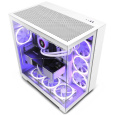 NZXT skříň H9 Flow dvoukomorová ATX / 4x120mm fan / až 10xfan / perforovaný top / proskl. bočnice, front / bílá