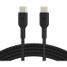 Belkin BOOST Charge Braided USB-C/USB-C odolný kabel, 2m, černý